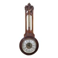 Usado, Reloj Antiguo De Pared Madera Con Termómetro Funcionando segunda mano  Argentina
