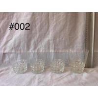 4 Vasos De Whisky De Cristal Con Base Tallada Antiguos, usado segunda mano  Argentina
