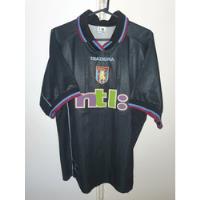 Camiseta Aston Villa Diadora Negra 2000 #14 Ginola Talle L segunda mano  Argentina