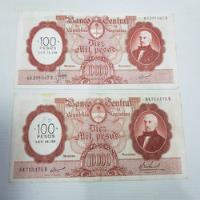 Antiguos Billetes Arg 10.000 Resello 100 Pesos Mag 61490 segunda mano  Argentina