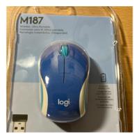 Usado, Mouse Mini Inalámbrico Logitech M187 Color Azul  segunda mano  Argentina