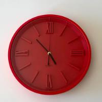 Usado, Reloj De Pared Colgar Rojo 33 Cm Funcionando Números Romanos segunda mano  Argentina