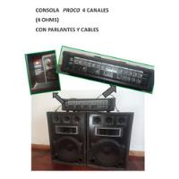 Combo Consola Potenciada Proco 4 Canales  + 2 Parlantes, usado segunda mano  Argentina