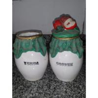 Usado, 2 Frascos De Ceramica Vintage (sin Envio)(para Cafe Y Yerba) segunda mano  Argentina