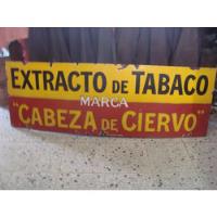 Antiguo Cartel Enlozado Extracto De Tabaco Cabeza De Ciervo segunda mano  Argentina