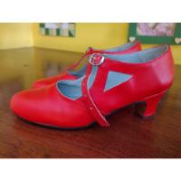 Zapatos Cuero De Danza Rojos , usado segunda mano  Argentina
