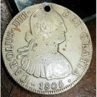 8 Reales Carolus 1805 Plata Moneda Coin Silver Perforada  segunda mano  Argentina