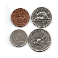 Canada Lote 4 Monedas 1, 5, 10 Y 25 Cents Elizabeth Ii segunda mano  Argentina