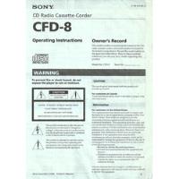 Manual  Cd  Radio  Cassette - Corder     Sony  Cfd-8 segunda mano  Argentina