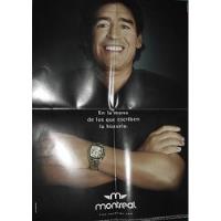 Publicidad Relojes Montreal Poster Diego Armando Maradona segunda mano  Argentina