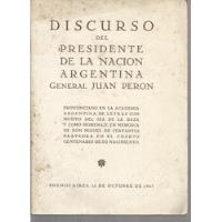 Libro / Discurso Del Presidente De La Nacion Argentina Peron segunda mano  Argentina