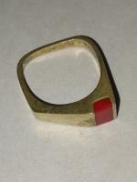Anillo Antigüedad Bronce 2cm Piedra Roja Diseño   segunda mano  Argentina