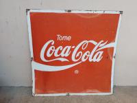 Antiguo Cartel De Coca Cola En Chapa Original 100x100cm  segunda mano  Argentina