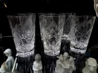 Manyantiques Juego De 6 Finos Vasos Cristal Tallado segunda mano  Argentina