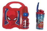 Lunchera Escolar Plástica Spiderman + Vaso Cars Oportunidad segunda mano  Argentina