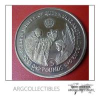 Gibraltar Moneda  Bodas De Oro De La Reina  5 Libras 2002 segunda mano  Argentina