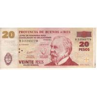 Buenos Aires Bono De 20 Patacones 2002 - Muy Bueno+ segunda mano  Argentina