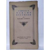 Cartas A Madame Récamier - Benjamin Constant segunda mano  Argentina