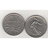Francia Lote De 2 Monedas 1 Franco 1960 Y 1967 Km 925.1 - Vf segunda mano  Argentina