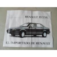 Folleto Renault 19 Txe Antiguo No Es Manual Catalogo segunda mano  Villa Luzuriaga