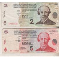 Billete Argentina - Bono Lecop De 2 Y 5 Pesos - Año 2001 segunda mano  Argentina