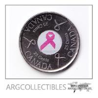 Canada Moneda 25 Centavos Esmaltada 2006 Lucha Contra Cancer segunda mano  Argentina