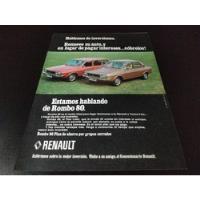 (pa569) Publicidad Clipping Renault * Plan Rombo * 1978 segunda mano  Argentina