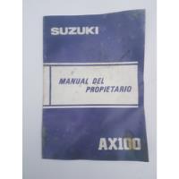 Manual Propietario Suzuki Ax 100 Usado Muy Bueno Castellano segunda mano  Argentina
