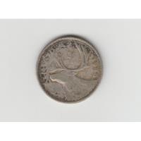 Moneda Canada 25 Cents Año 1945 Plata Bueno + Sucia segunda mano  Argentina