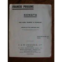 Usado, Sonata Por Trompeta Y Trombon De Francis Poulenc segunda mano  Argentina