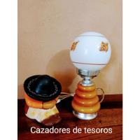 Antiguo Velador Vintage De Vidrio Color Ambar segunda mano  Argentina
