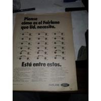 Publicidad 1969 Fairlane Ford Automovil De Luxe Ltd V8 Piens, usado segunda mano  Argentina