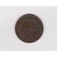 Moneda Italia 10 Centesimi Año 1866 Om  Bueno  segunda mano  Argentina