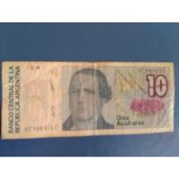 Billetes Antiguos Argentina 10 Australes Santiago Derqui segunda mano  Almagro
