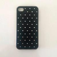Funda  iPhone 4  Plástico Rígido Negro Y Plata  Brillos segunda mano  Argentina