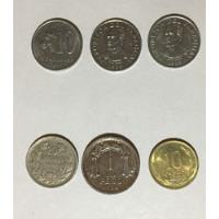 Lote De 6 Monedas Antiguas-paraguay 3- Chile 3-dif Año-usado segunda mano  Argentina