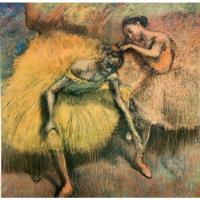 Usado, Degas - Dos Bailarinas. Amarillo Reproducción Lienzo Arte segunda mano  Argentina