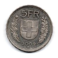 Usado, Suiza Moneda 5 Francos Año 2002 Km#40a.4 segunda mano  Argentina