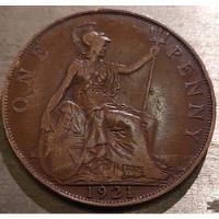 Un Penique One Penny 1921 Cobre England Inglés Inglaterra , usado segunda mano  Argentina