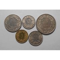 Suiza Lote De 5 Monedas De  Franco Suizo Desde 1962 Al 2016 segunda mano  Argentina