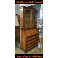 Galli Antiguo Secreter Escritorio Cristalero Inglés Impecabl, usado segunda mano  Argentina