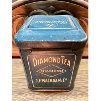 Caja De Té Diamond Tea Macadam De India Litografiada Vintage segunda mano  Argentina