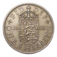 Gran Bretaña  One Shilling 1955 - Km#904 - Elizabeth Il segunda mano  Argentina