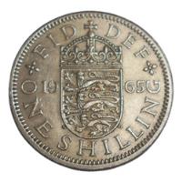 Gran Bretaña  One Shilling 1965 - Km#904 - Elizabeth Il, usado segunda mano  Argentina