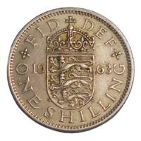 Gran Bretaña  One Shilling 1963 - Km#904 - Elizabeth Il segunda mano  Argentina
