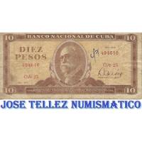 Usado, Billete 10 Pesos Cuba Año 1978 Bueno Palermo segunda mano  Argentina