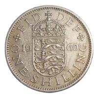 Usado, Gran Bretaña  One Shilling 1960 - Km#904 - Elizabeth Il segunda mano  Argentina