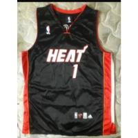 Remera Original De Basket Nba. Miami Heat De Chirs Bosh N 1, usado segunda mano  Argentina