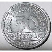 50 Pfennig Deutsches Reich 1919 D Moneda Aleman Coin German  segunda mano  Argentina