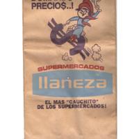 Antigua Bolsa Papel Kraft De Supermercado Llaneza (año 1968), usado segunda mano  Argentina